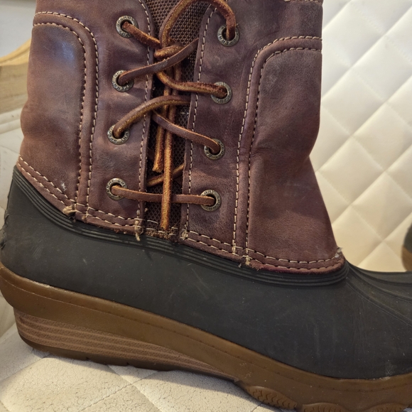 Sperry Saltwater Wedge Duck Boots - Brown and Black - Picture 2 of 7